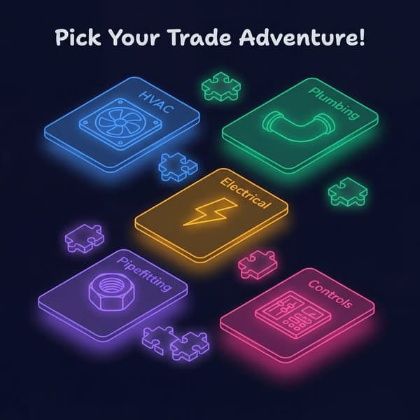 Pick your trade — HVAC, Plumbing, Electrical, Pipefitting, Controls